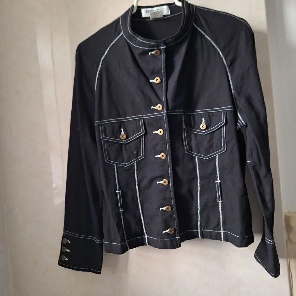 Bernard Sport Size 14 Black jean jacket, tailored